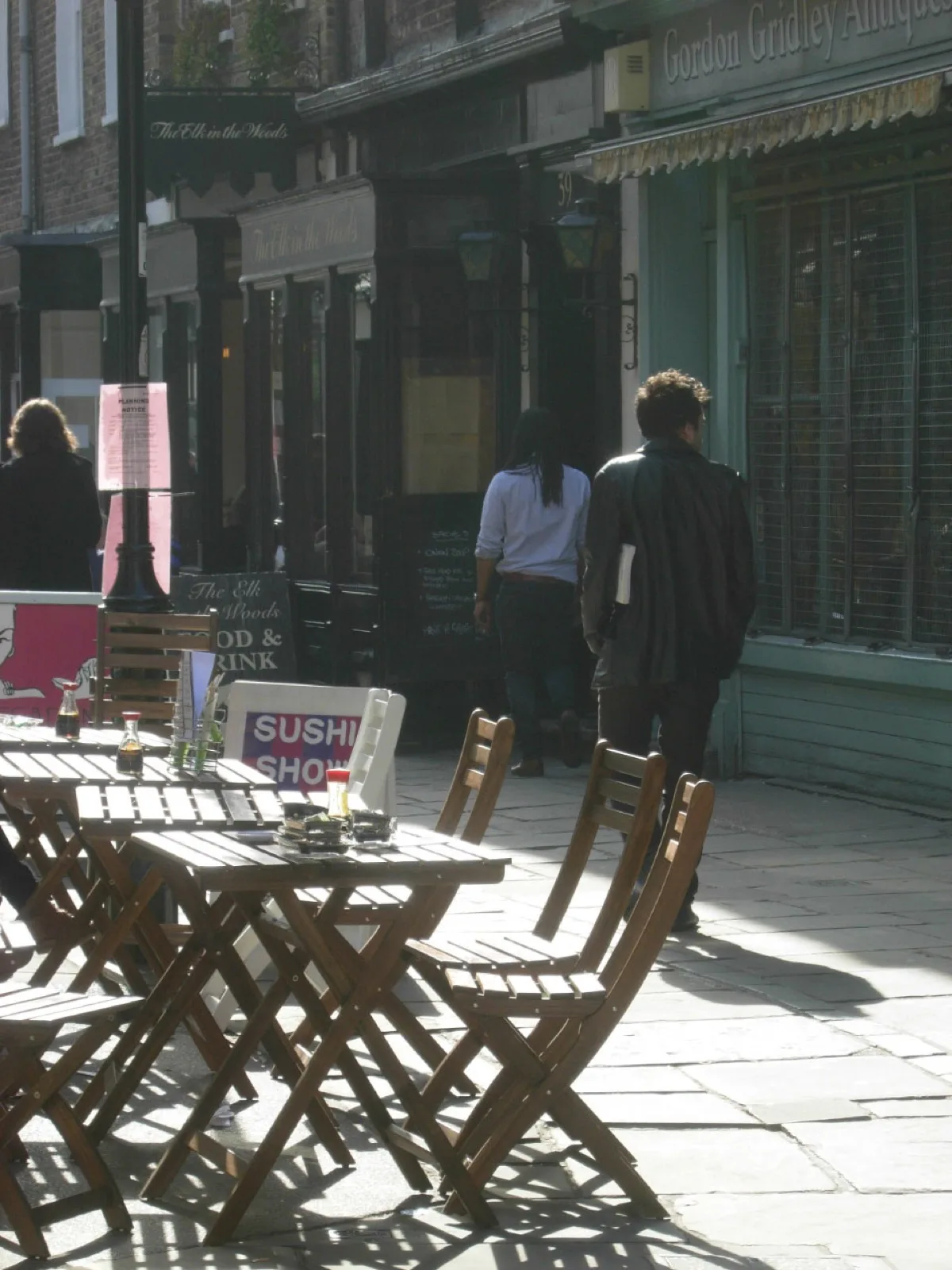 Camden Passage, off Upper Street, where the antiques stalls run on Wednesdays, Saturdays and Sundays and cost nothing to walk round